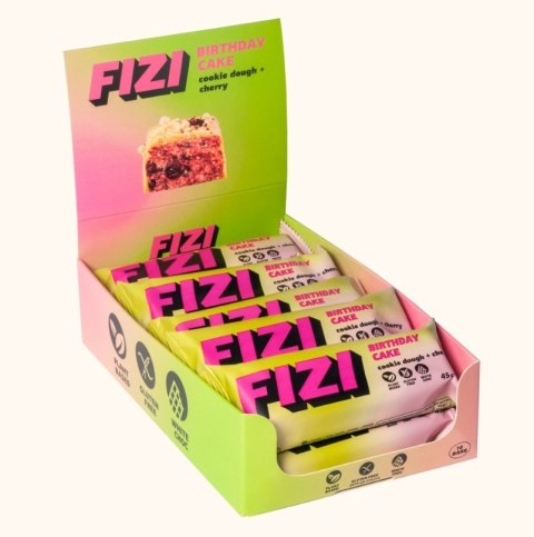 FIZI baton w polewie Brithday Cake + Cherry 45g FIZI baton w polewie Brithday Cake + Cherry 45g