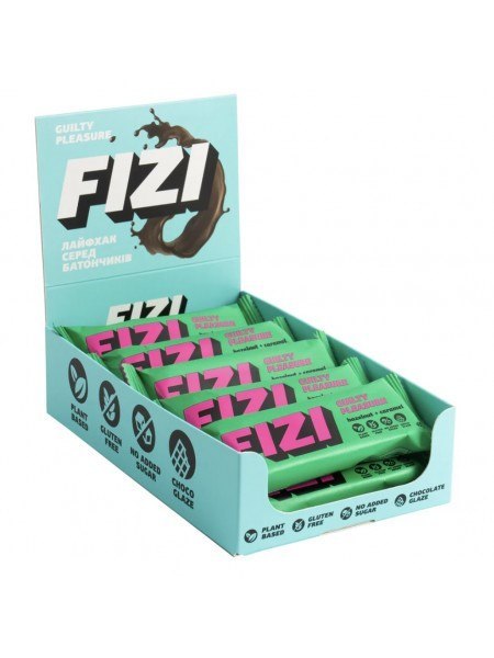FIZI baton w polewie Hazelnut+ Caramel,45g FIZI baton w polewie Hazelnut+ Caramel,45g