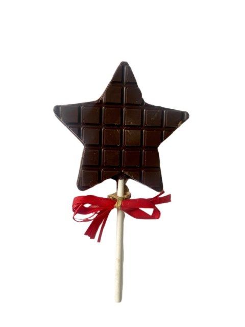 Lizak z czekolady ciemnej GWIAZDKA, 30g Lizak z czekolady ciemnej GWIAZDKA, 30g