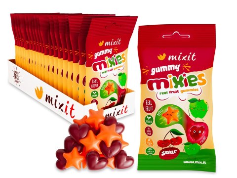 Mixit Mixies żelki o smaku Jabłka i Czereśni 35g Mixit Mixies żelki o smaku Jabłka i Czereśni 35g