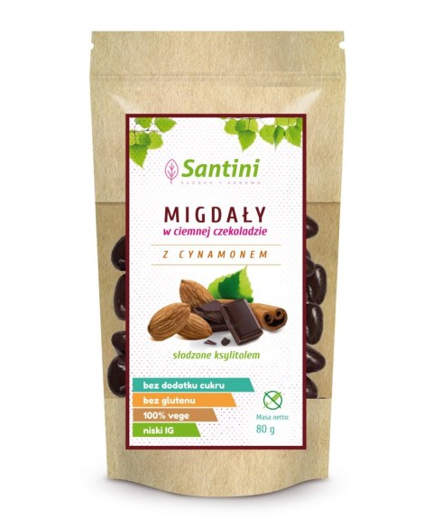 Migdały w ciemnej czekoladzie, 80g Migdały w ciemnej czekoladzie, 80g