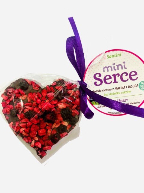 Mini Serce cz. ciemna z maliną i jagodą, 20g Mini Serce cz. ciemna z maliną i jagodą, 20g