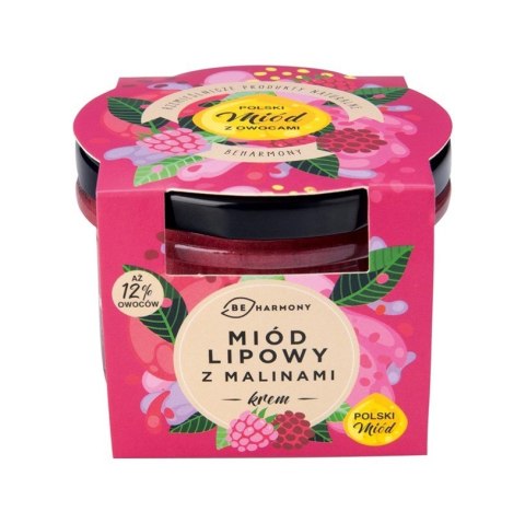 Miód lipowy z malinami, krem 230 g Miód lipowy z malinami, krem 230 g