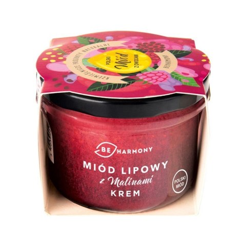 Miód lipowy z malinami, krem 230 g Miód lipowy z malinami, krem 230 g