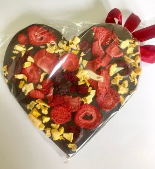 Serce czekolada ciemna z Wiśnią-Brzoskw-Trusk. 80g