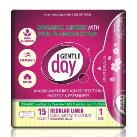 WKŁADKI HIGIENICZNE Z PASKIEM ANIONOWYM 15 szt. - GENTLE DAY WKŁADKI HIGIENICZNE Z PASKIEM ANIONOWYM 15 szt. - GENTLE DAY