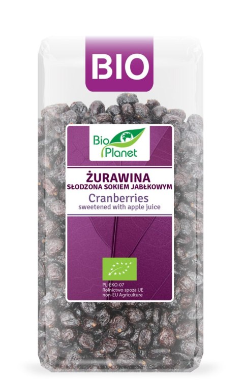ŻURAWINA SŁODZONA SOKIEM JABŁKOWYM BIO 400 g - BIO PLANET ŻURAWINA SŁODZONA SOKIEM JABŁKOWYM BIO 400 g - BIO PLANET