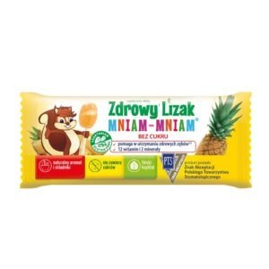 Zdrowy lizak Mniam-Mniam 6g smak ananasowy Zdrowy lizak Mniam-Mniam 6g smak ananasowy