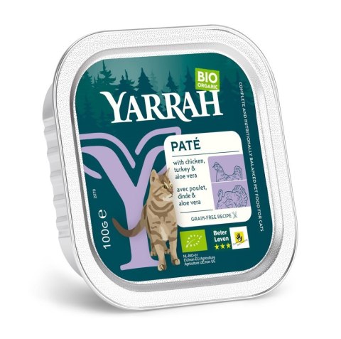 (DLA KOTA) PASZTET Z KURCZAKA I INDYKA Z ALOESEM BIO 100 g - YARRAH (DLA KOTA) PASZTET Z KURCZAKA I INDYKA Z ALOESEM BIO 100 g - YARRAH