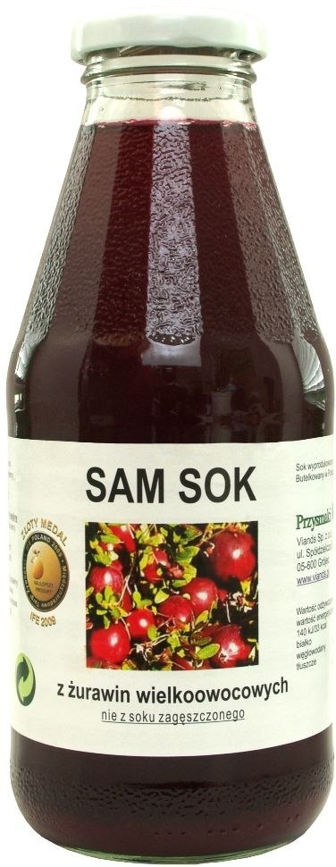 SOK Z ŻURAWINY WIELKOOWOCOWEJ NFC 500 ml - VIANDS (SAM SOK) SOK Z ŻURAWINY WIELKOOWOCOWEJ NFC 500 ml - VIANDS (SAM SOK)