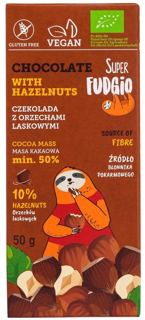 CZEKOLADA Z ORZECHAMI LASKOWYMI BEZGLUTENOWA BIO 50 g - ME GUSTO (SUPER FUDGIO) CZEKOLADA Z ORZECHAMI LASKOWYMI BEZGLUTENOWA BIO 50 g - ME GUSTO (SUPER FUDGIO)