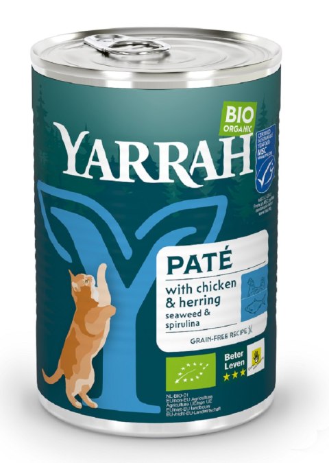 (DLA KOTA) PASZTET Z KURCZAKIEM, ŚLEDZIEM I ALGAMI MORSKIMI BIO 400 g - YARRAH (DLA KOTA) PASZTET Z KURCZAKIEM, ŚLEDZIEM I ALGAMI MORSKIMI BIO 400 g - YARRAH