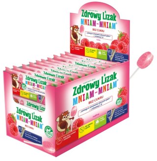 LIZAK O SMAKU MALINOWYM Z WITAMINĄ D I C BEZ CUKRU BEZGLUTENOWY 6 g - MNIAM MNIAM STARPHARMA