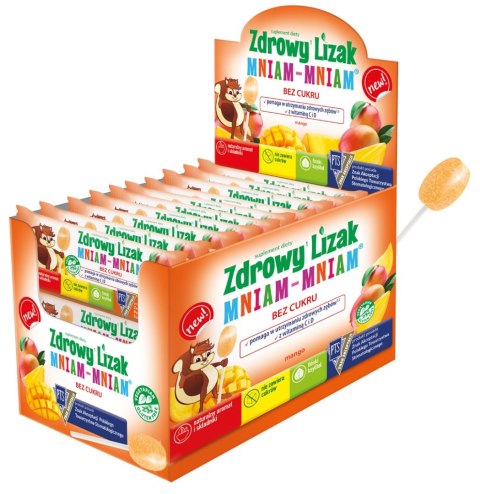 LIZAK O SMAKU MANGO Z WITAMINĄ D I C BEZ CUKRU BEZGLUTENOWY 6 g - MNIAM MNIAM STARPHARMA LIZAK O SMAKU MANGO Z WITAMINĄ D I C BEZ CUKRU BEZGLUTENOWY 6 g - MNIAM MNIAM STARPHARMA