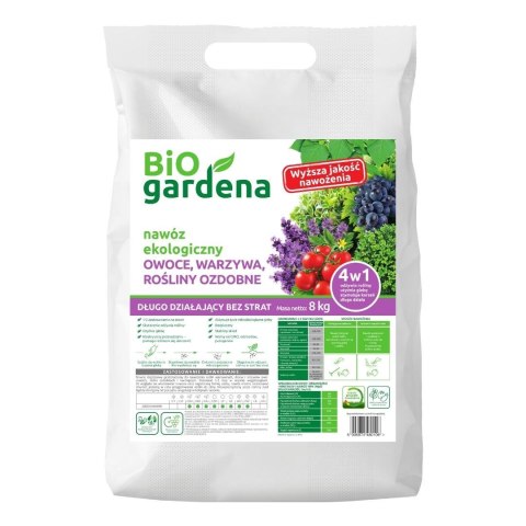 NAWÓZ DO OWOCÓW, WARZYW, ROŚLIN OZDOBNYCH ECO 8 kg - BIOGARDENA NAWÓZ DO OWOCÓW, WARZYW, ROŚLIN OZDOBNYCH ECO 8 kg - BIOGARDENA