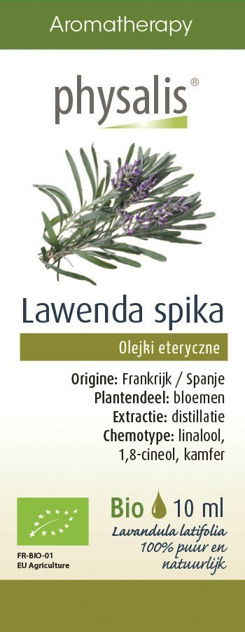 OLEJEK ETERYCZNY LAWENDA SZEROKOLISTNA BIO 10 ml - PHYSALIS OLEJEK ETERYCZNY LAWENDA SZEROKOLISTNA BIO 10 ml - PHYSALIS