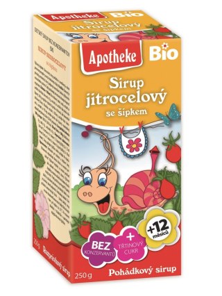 SYROP DLA DZIECI Z BABKI LANCETOWATEJ I DZIKIEJ RÓŻY OD 1 ROKU ŻYCIA BIO 250 g - APOTHEKE