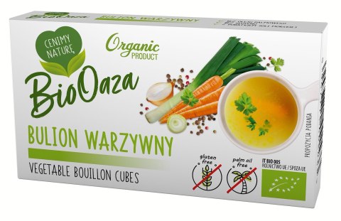 BULION - KOSTKI WARZYWNE BEZ DODATKU CUKRÓW BEZGLUTENOWE BIO (6 x 11 g) 66 g - BIOOAZA BULION - KOSTKI WARZYWNE BEZ DODATKU CUKRÓW BEZGLUTENOWE BIO (6 x 11 g) 66 g - BIOOAZA