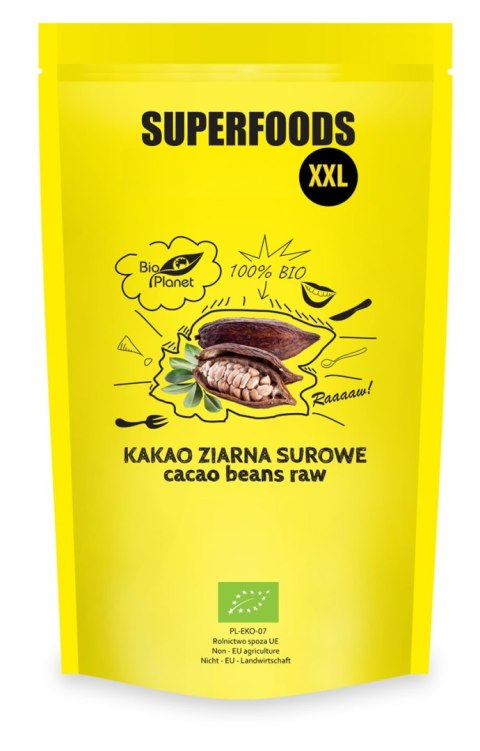 KAKAO ZIARNA SUROWE BIO 600 g - BIO PLANET SUPERFOODS