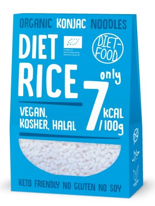 MAKARON (KONJAC) W KSZTAŁCIE RYŻU BEZGLUTENOWY BIO 385 g (300 g) - DIET-FOOD