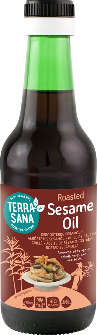 OLEJ SEZAMOWY (Z PRAŻONYCH NASION) BEZGLUTENOWY BIO 250 ml - TERRASANA OLEJ SEZAMOWY (Z PRAŻONYCH NASION) BEZGLUTENOWY BIO 250 ml - TERRASANA