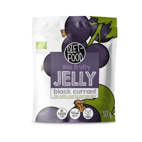 ŻELKI CZARNA PORZECZKA BEZ ŻELATYNY BIO 50 g - DIET-FOOD ŻELKI CZARNA PORZECZKA BEZ ŻELATYNY BIO 50 g - DIET-FOOD