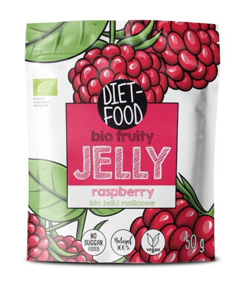 ŻELKI MALINOWE BEZ ŻELATYNY BIO 50 g - DIET-FOOD
