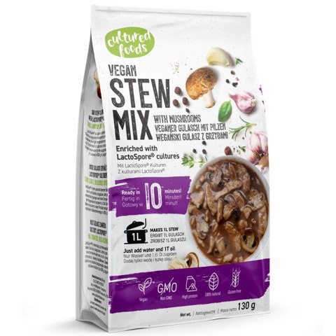 MIESZANKA NA GULASZ WEGAŃSKI Z GRZYBAMI BEZGLUTENOWY 130 g - CULTURED FOODS MIESZANKA NA GULASZ WEGAŃSKI Z GRZYBAMI BEZGLUTENOWY 130 g - CULTURED FOODS
