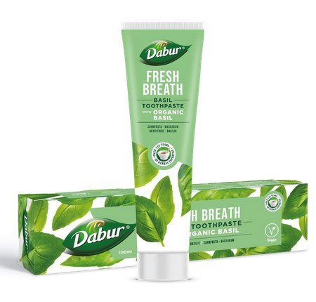 PASTA DO ZĘBÓW ŚWIEŻY ODDECH Z BAZYLIĄ BEZ FLUORU 100 ml - DABUR PASTA DO ZĘBÓW ŚWIEŻY ODDECH Z BAZYLIĄ BEZ FLUORU 100 ml - DABUR