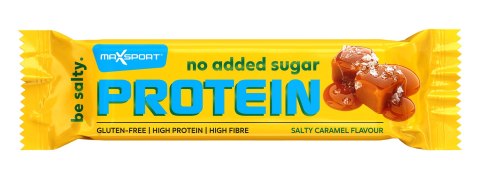 BATON PROTEINOWY O SMAKU SŁONY KARMEL W MLECZNEJ CZEKOLADZIE BEZ DODATKU CUKRÓW BEZGLUTENOWY 40 g - MAXSPORT BATON PROTEINOWY O SMAKU SŁONY KARMEL W MLECZNEJ CZEKOLADZIE BEZ DODATKU CUKRÓW BEZGLUTENOWY 40 g - MAXSPORT