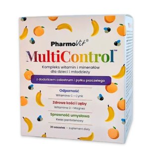 MULTIWITAMINA (MULTICONTROL) DLA DZIECI I MŁODZIEŻY BEZGLUTENOWA 30 SASZETEK - PHARMOVIT