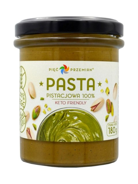 KREM Z PISTACJI 100 % BEZ DODATKU CUKRÓW BEZGLUTENOWY 180 g - PIĘĆ PRZEMIAN KREM Z PISTACJI 100 % BEZ DODATKU CUKRÓW BEZGLUTENOWY 180 g - PIĘĆ PRZEMIAN