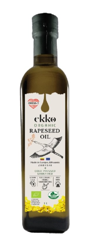 OLEJ RZEPAKOWY TŁOCZONY NA ZIMNO OMEGA-3 BIO 1 L - EKKO