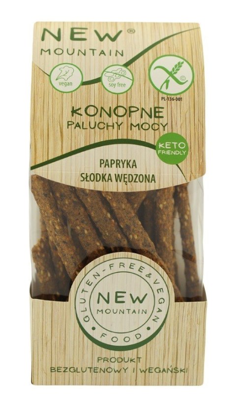 PALUCHY MOCY KONOPNE Z PAPRYKĄ SŁODKĄ WĘDZONĄ BEZGLUTENOWE 200 g - NEW MOUNTAIN PALUCHY MOCY KONOPNE Z PAPRYKĄ SŁODKĄ WĘDZONĄ BEZGLUTENOWE 200 g - NEW MOUNTAIN