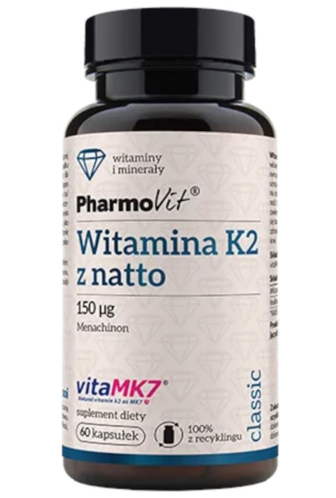 WITAMINA K2 (150 µg) BEZGLUTENOWA 60 KAPSUŁEK - PHARMOVIT (CLASSIC) WITAMINA K2 (150 µg) BEZGLUTENOWA 60 KAPSUŁEK - PHARMOVIT (CLASSIC)