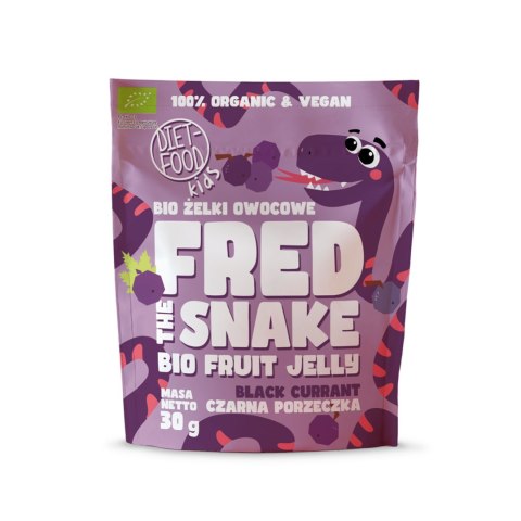 ŻELKI CZARNA PORZECZKA BEZ ŻELATYNY BIO 30 g - DIET-FOOD (FRED THE SNAKE) ŻELKI CZARNA PORZECZKA BEZ ŻELATYNY BIO 30 g - DIET-FOOD (FRED THE SNAKE)