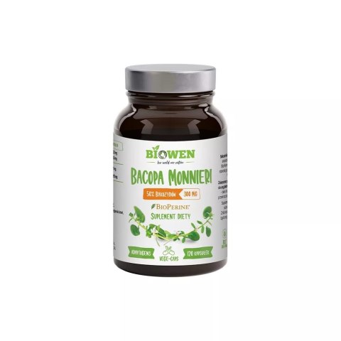 BACOPA MONNIERI EKSTRAKT (300 mg) BEZGLUTENOWY 120 KAPSUŁEK - BIOWEN BACOPA MONNIERI EKSTRAKT (300 mg) BEZGLUTENOWY 120 KAPSUŁEK - BIOWEN