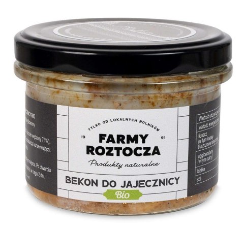 BEKON DO JAJECZNICY BIO 180 g (SŁOIK) - FARMY ROZTOCZA BEKON DO JAJECZNICY BIO 180 g (SŁOIK) - FARMY ROZTOCZA