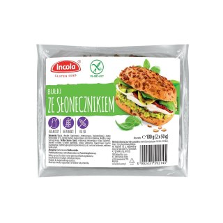 BUŁKI ZE SŁONECZNIKIEM BEZGLUTENOWE (2 szt.) 100 g - INCOLA