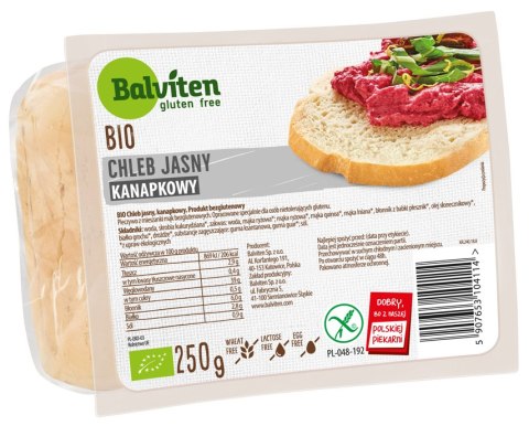CHLEB JASNY KANAPKOWY BEZGLUTENOWY BIO 250 g - BALVITEN CHLEB JASNY KANAPKOWY BEZGLUTENOWY BIO 250 g - BALVITEN