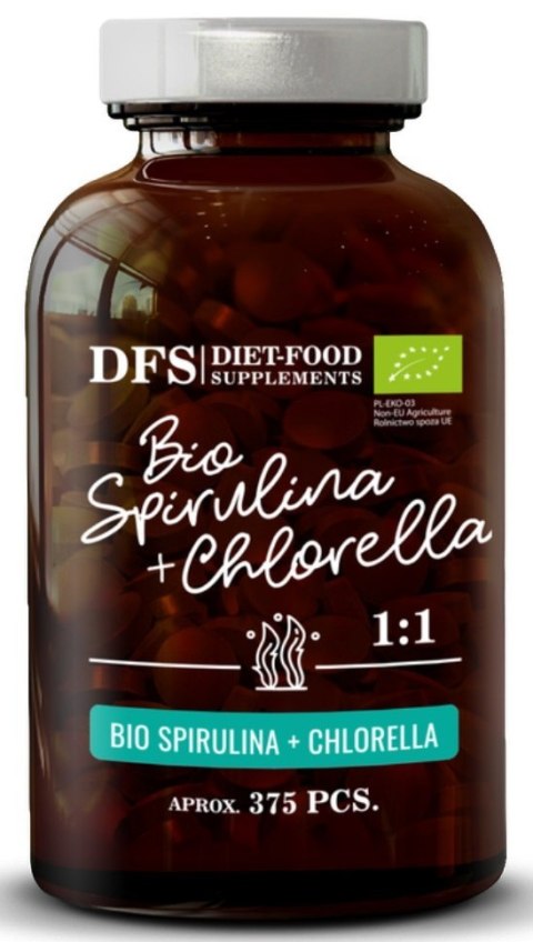 CHLORELLA + SPIRULINA BIO 375 TABLETEK - DIET-FOOD CHLORELLA + SPIRULINA BIO 375 TABLETEK - DIET-FOOD