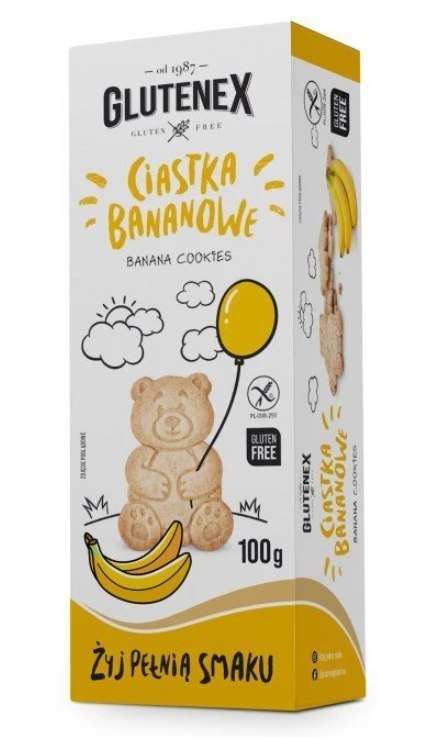 CIASTKA BANANOWE BEZGLUTENOWE 100 g - GLUTENEX CIASTKA BANANOWE BEZGLUTENOWE 100 g - GLUTENEX