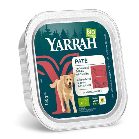 (DLA PSA) PASZTET Z WOŁOWINY I KURCZKA Z ALGAMI MORSKIMI BIO 150 g - YARRAH (DLA PSA) PASZTET Z WOŁOWINY I KURCZKA Z ALGAMI MORSKIMI BIO 150 g - YARRAH