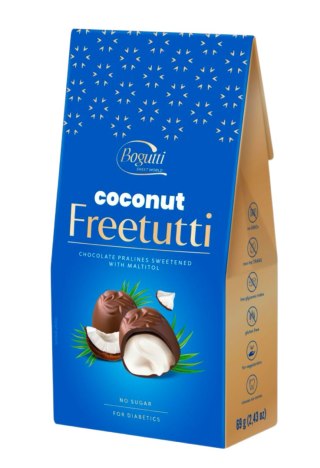 Freetutti praliny bez cukru Kokosowe, 69g