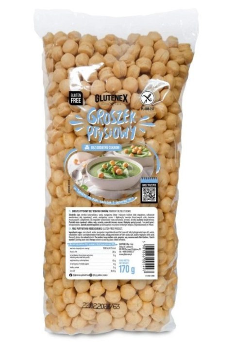 GROSZEK PTYSIOWY BEZ DODATKU CUKRÓW BEZGLUTENOWY 170 g - GLUTENEX GROSZEK PTYSIOWY BEZ DODATKU CUKRÓW BEZGLUTENOWY 170 g - GLUTENEX