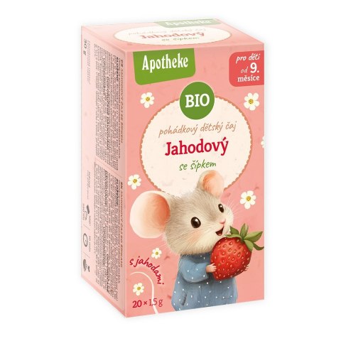 HERBATKA BAJKOWA DLA DZIECI - DZIKA RÓŻA Z TRUSKAWKĄ OD 9 MIESIĄCA BIO (20 x 1,5 g) 30 g - APOTHEKE