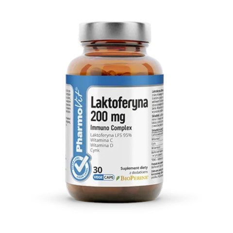 KAPSUŁKI NA UKŁAD ODPORNOŚCIOWY (LAKTOFERYNA IMMUNO COMPLEX) BEZGLUTENOWE 30 szt. - PHARMOVIT (CLEAN LABEL) KAPSUŁKI NA UKŁAD ODPORNOŚCIOWY (LAKTOFERYNA IMMUNO COMPLEX) BEZGLUTENOWE 30 szt. - PHARMOVIT (CLEAN LABEL)