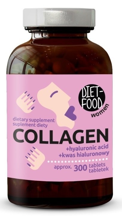 KOLAGEN Z KWASEM HIALURONOWYM 300 TABLETEK - DIET-FOOD KOLAGEN Z KWASEM HIALURONOWYM 300 TABLETEK - DIET-FOOD