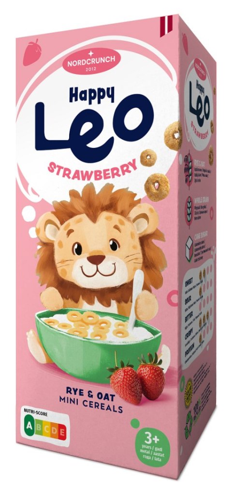 KÓŁKA ZBOŻOWE TRUSKAWKOWE DLA DZIECI 150 g - NORDCRUNCH (HAPPY LEO) KÓŁKA ZBOŻOWE TRUSKAWKOWE DLA DZIECI 150 g - NORDCRUNCH (HAPPY LEO)