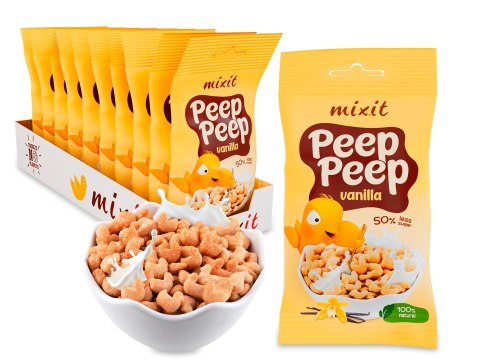 Mixit Peep Peep Płatki śniadaniowe Waniliowe, 25g Mixit Peep Peep Płatki śniadaniowe Waniliowe, 25g